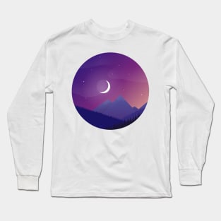 Purple Mountain Landscape Long Sleeve T-Shirt